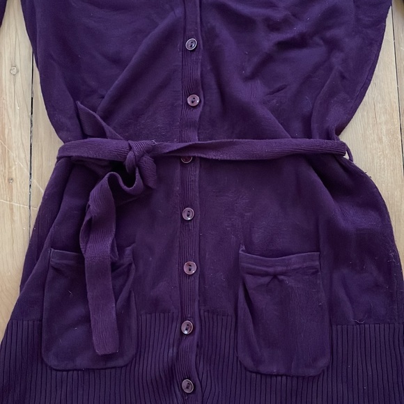 Purple Pull & Bear Tie-Waist Cardigan - Picture 2 of 4